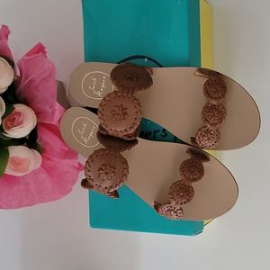 NWOT Jack Rogers Lauren Brown Sandals Size 6.5